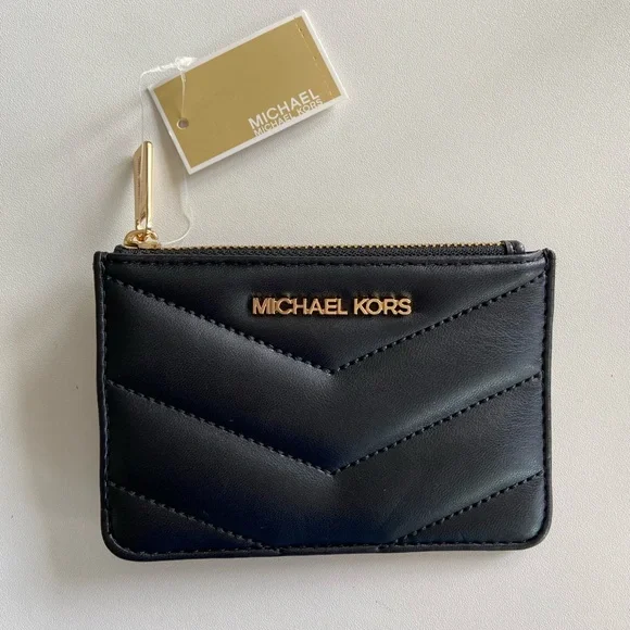 Michael Kors Black Card Holder with Gold Accents - Picture 1 of 5